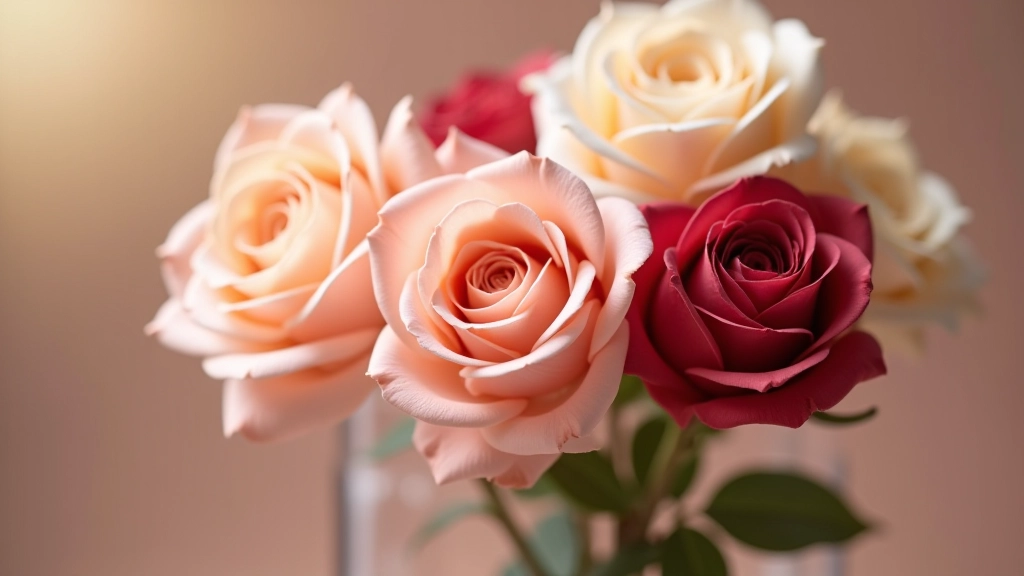 Collection of preserved roses in various colors