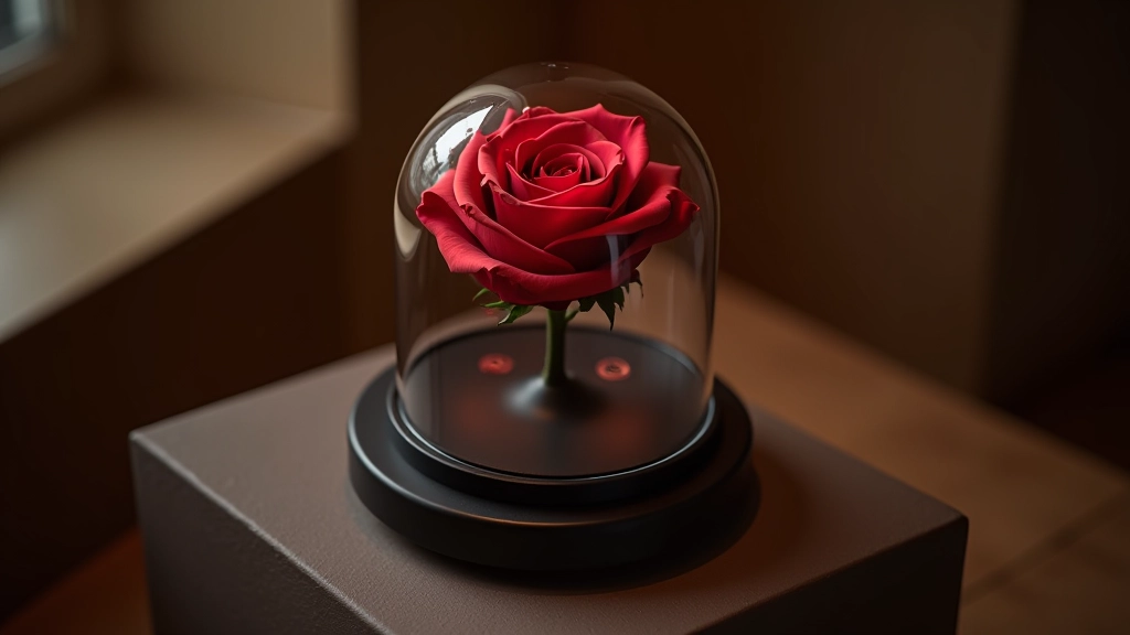 Luxury rose dome set with premium base and presentation box